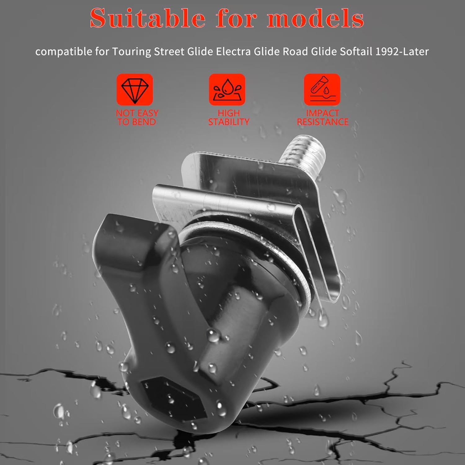 Saddlebag Lever Lock Fastener Bolt Nut Mounting Security Hardware Theft Deterrent System Twist Block Compatible with Touring Road Street Glide Ultra Electra Road King Softail