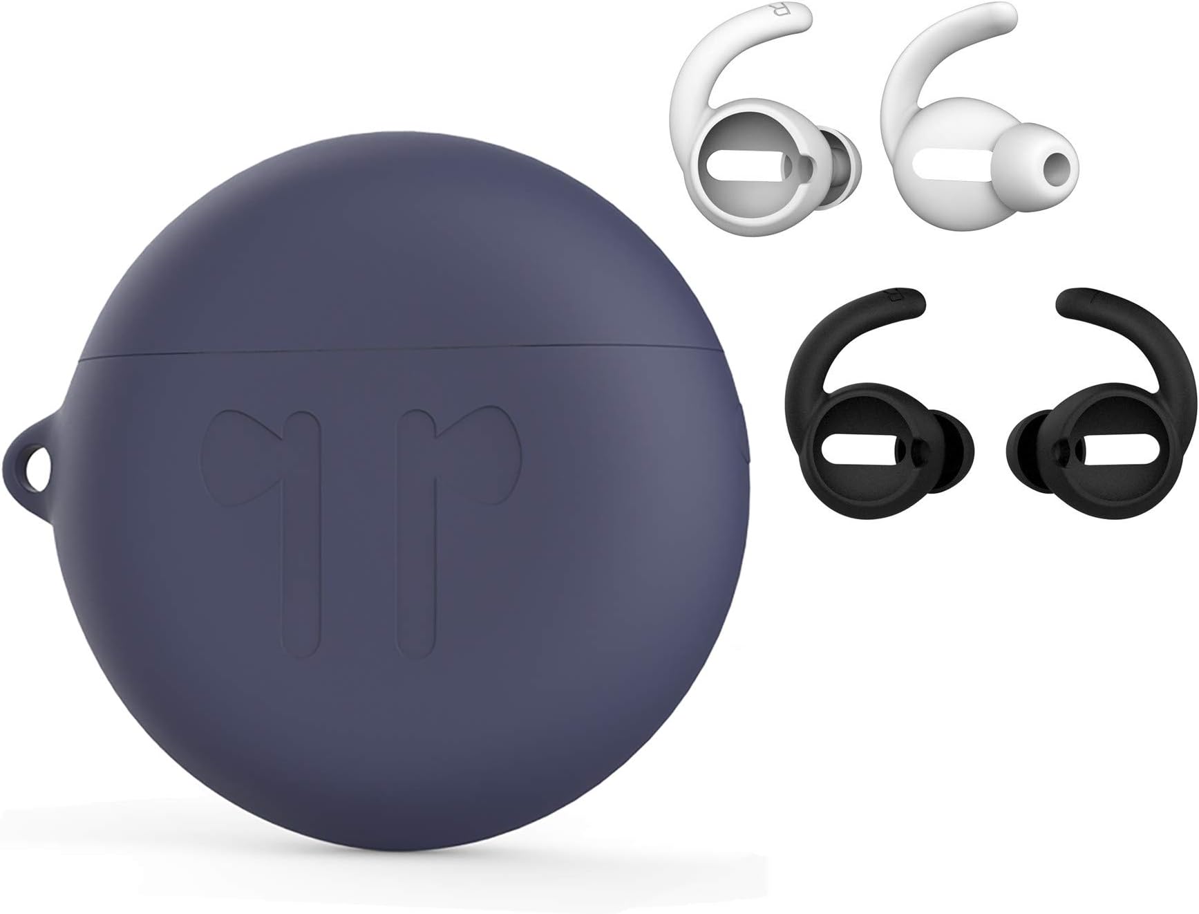 sciuU Protective Silicone Case [* 1] + Silicon Eartips Cover [* 2 Pairs] Fit Huawei Freebuds 3, Set of Silicone Covers & In-Ear Anti-Slip Sport Earbud Tips Case with Ear Hook, Set B