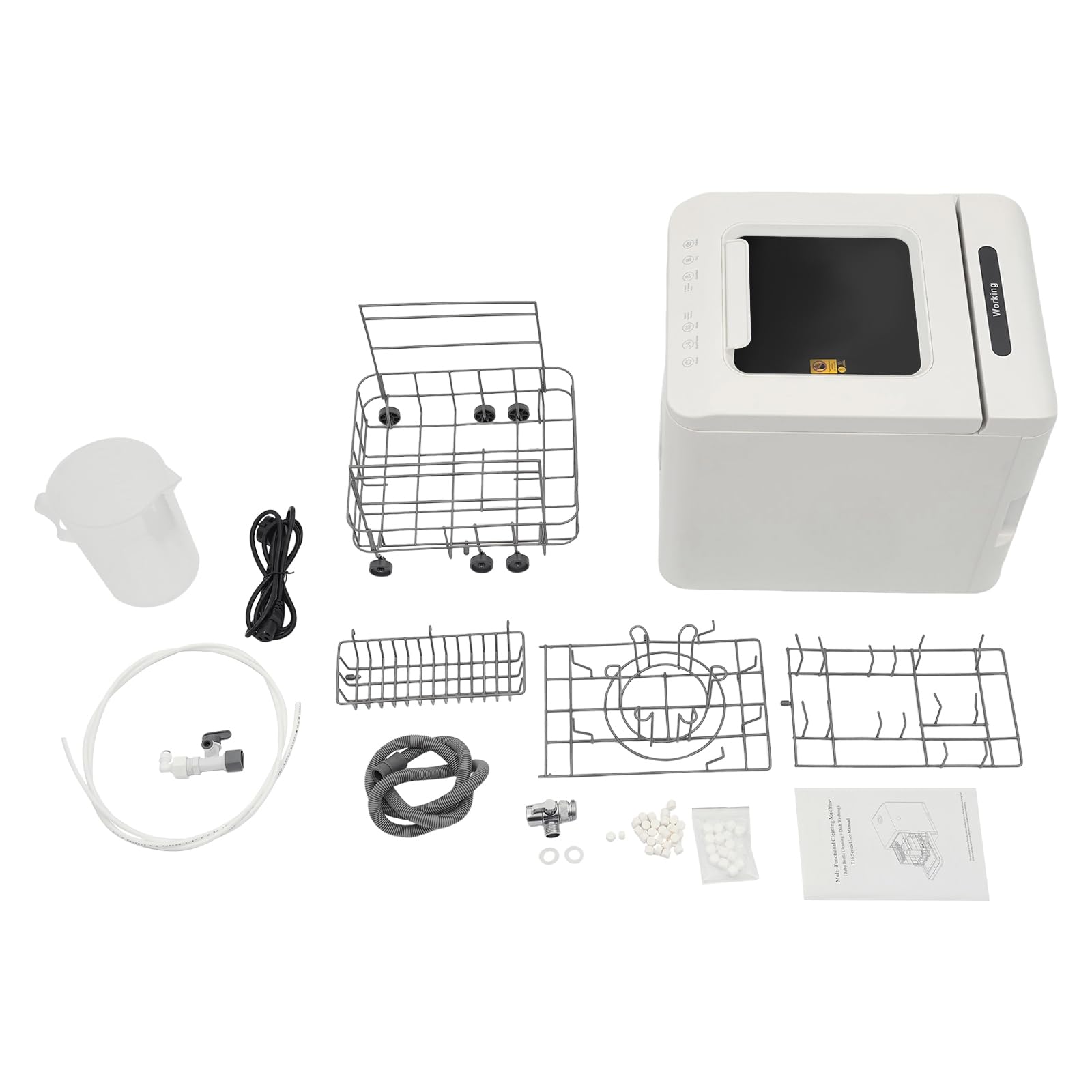 Tischgeschirrspüler Kleine Spülmaschine Mini Geschirrspüler für 3 Gedecke mit/ohne Wasseranschluss Benutzbar, Trockenfunktion, Tragbarer Kompakt-Tischspülmaschine für Wohnungen/Schlafsäle/Wohnmobile