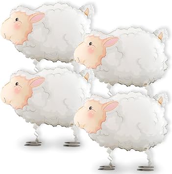 4pcs Walking Farm Animal Balloons Sheep Balloons for Kids Birthday Party BBQ Party Farm Theme Party Decorations