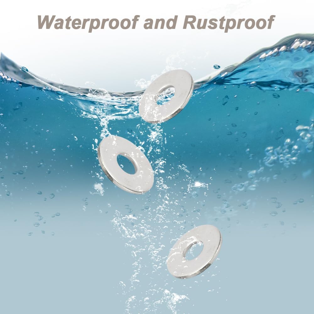 KineticKraft M6 Washers, 100 Pieces M6 x 18 mm Penny Washers, 304 Stainless Steel Washer, A Thick Flat Washer - Image 4
