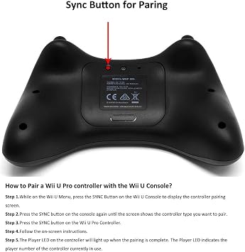 CuleedTec Wireless Pro Controller Gamepad for Wii U, with Charging Cable