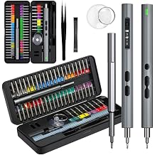 LIFEGOO 58 in 1 Digital Display Mini Electric Screwdriver with 50 Magnetic Rechargeable Cordless Screwdriver Kit Precision Repair Tool Kit with LED Lights, Charging Cable, Carrying Case, for Watches,