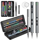 LIFEGOO 58 in 1 Digital Display Mini Electric Screwdriver with 50 Magnetic Rechargeable Cordless Screwdriver Kit Precision Repair Tool Kit with LED Lights, Charging Cable, Carrying Case, for Watches,