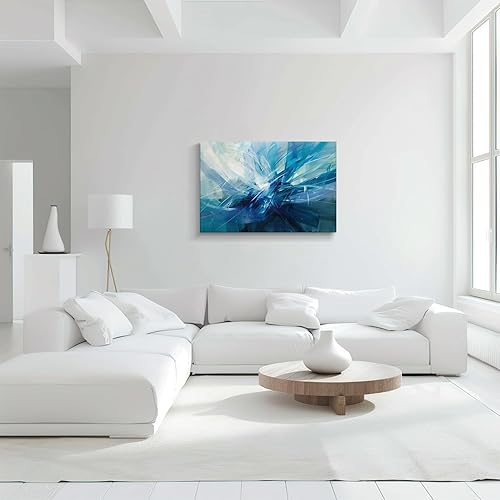 Miniatura 285 de Lienzo artístico para pared, pinturas de arte abstracto, fantasía azul, grafiti colorido sobre fondo blanco; decoración artística moderna para sala