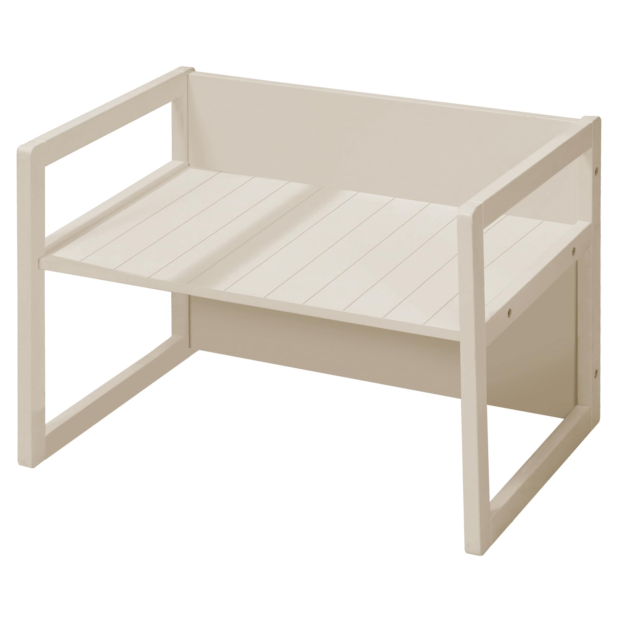 roba Sitzbank für Kinder im Landhausstil - Bank zum Wenden mit 2 Sitzhöhen - als Kindertisch verwendbar - Holz beige/Cashmere