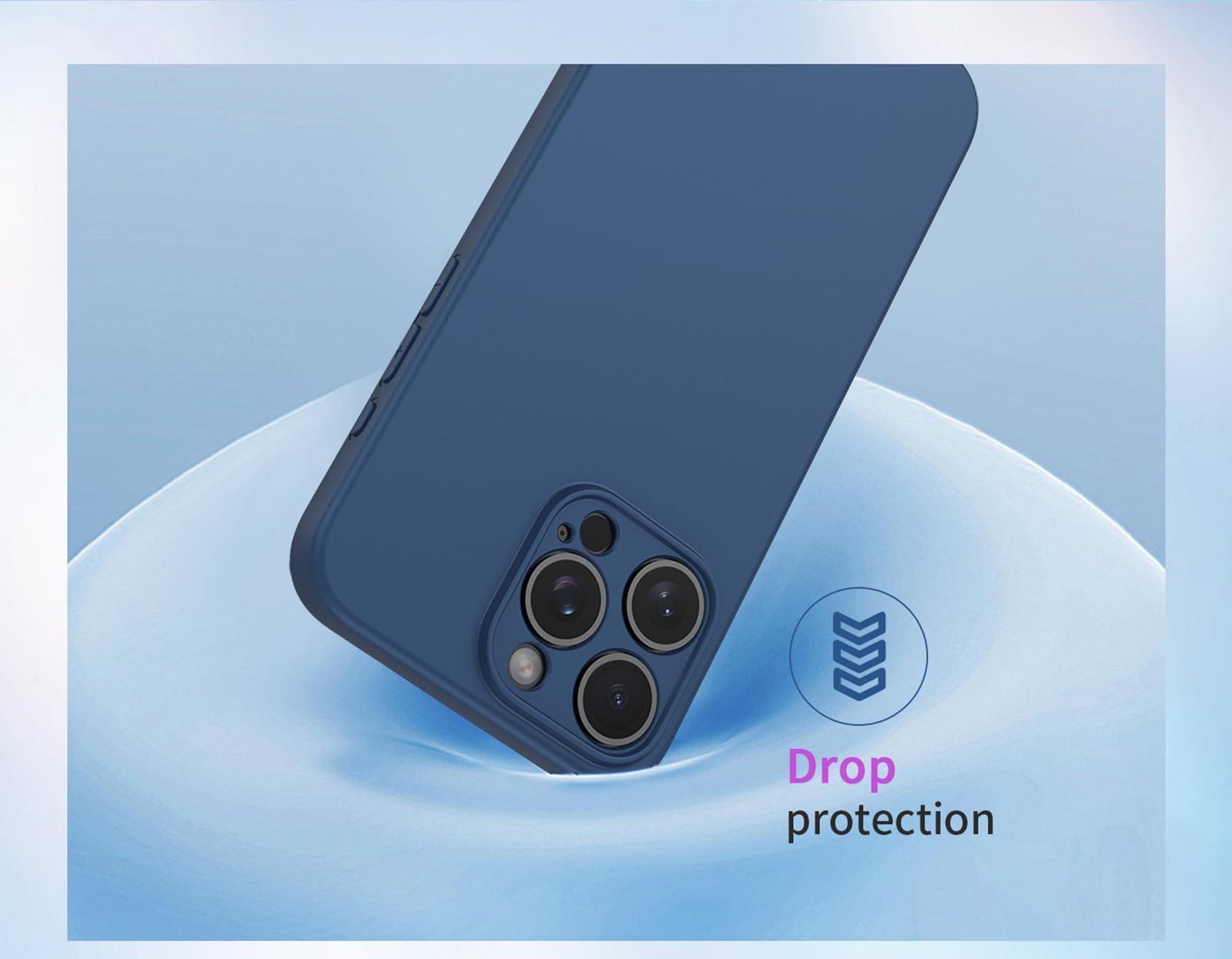 Etui na Motorola Moto E22, miękkie etui ochronne, odporne na wstrząsy, kompleksowa ochrona, niebieskie