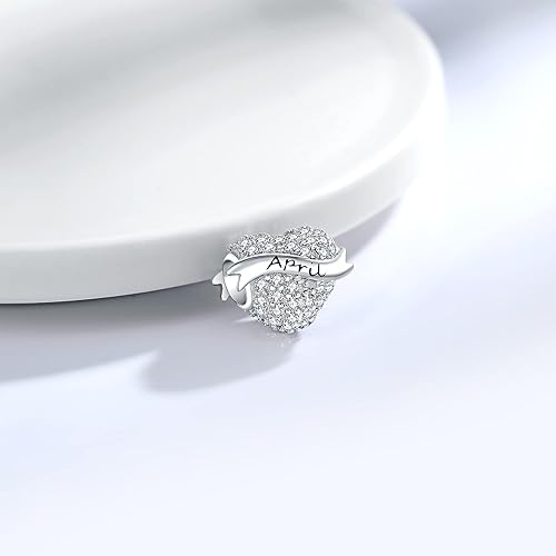 Vista 6 de Abalorios de plata de ley 925 con dije de corazón de amor para pulsera Pandora, apto para el día de la madre, Navidad, regalo de cumpleaños