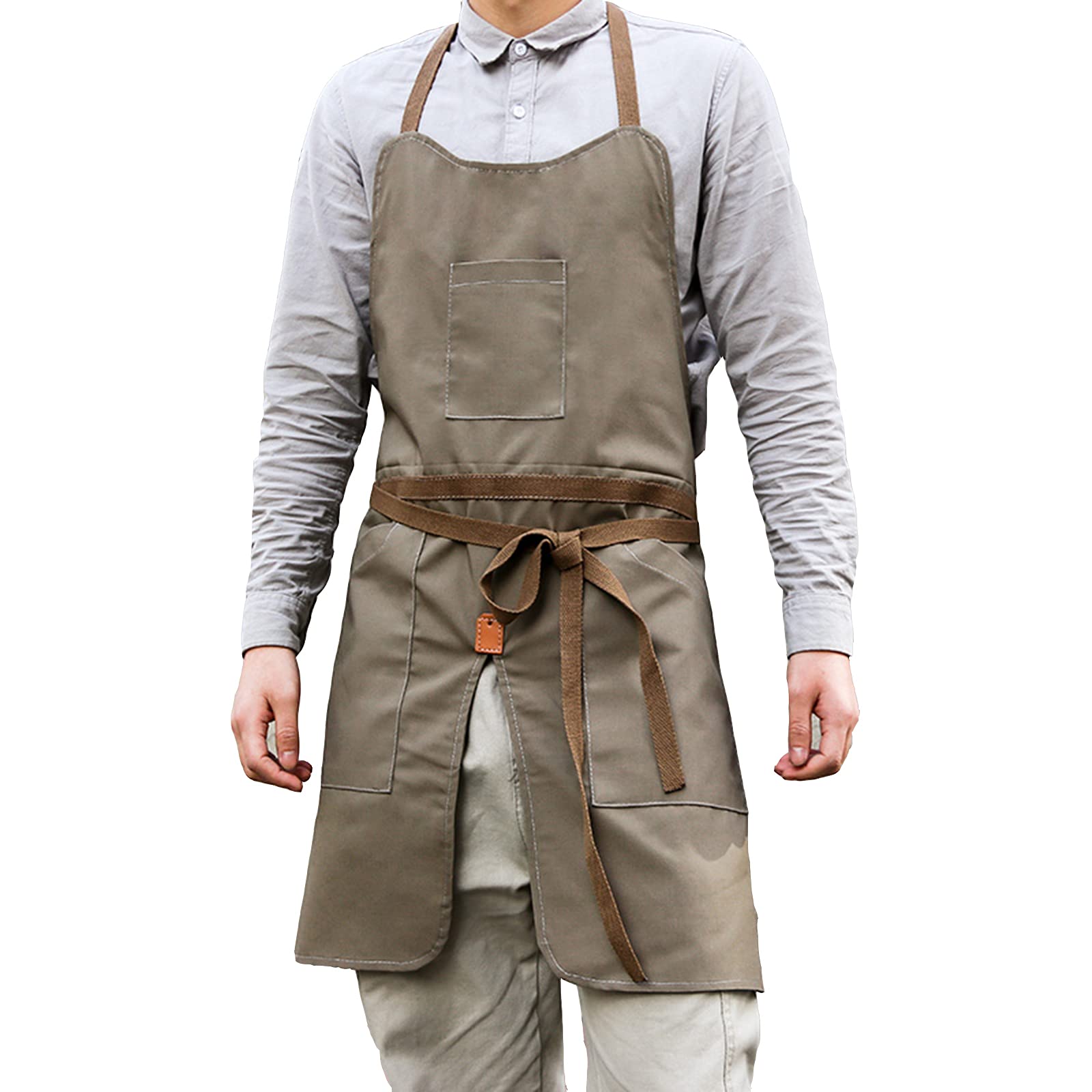 Delantales de repostería, Delantales Delantal, Unisex Chef Restaurante Barbacoa Cocina Horneado(Khaki)