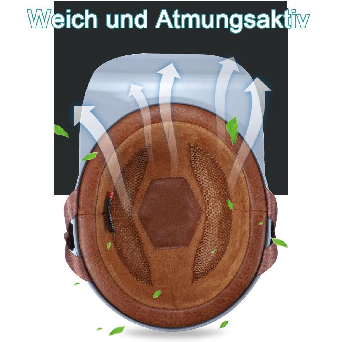 Halbschalenhelm Mit ECE-Zulassung Vintage Motorradhelm Baseball Cap Cruiser Chopper Scooter Helm Herren Retro Motorrad Halbhelm Damen Mofa Helm