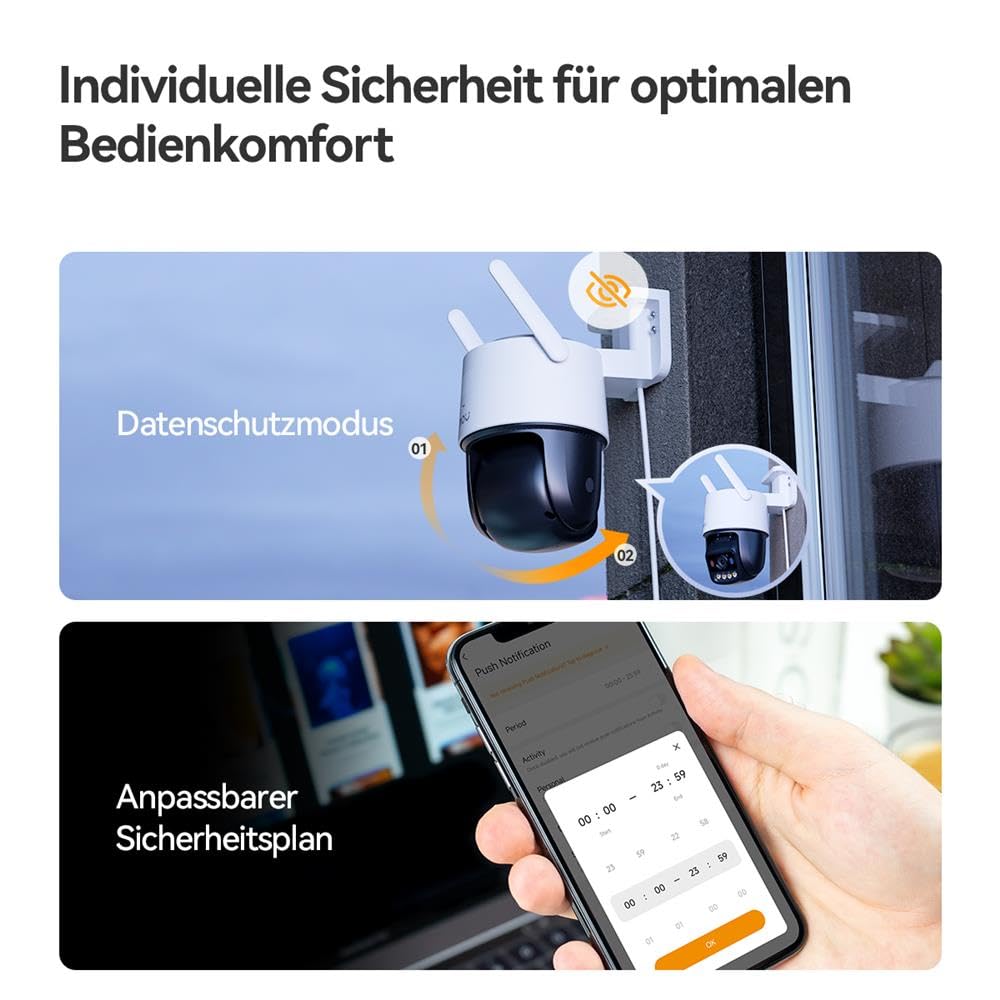 Imou Titan Pro 6MP Überwachungskamera WLAN/PoE, 360° PTZ, KI-Erkennung, 30m Nachtsicht, Sirene & Licht, 2-Wege-Audio, Outdoor Kamera