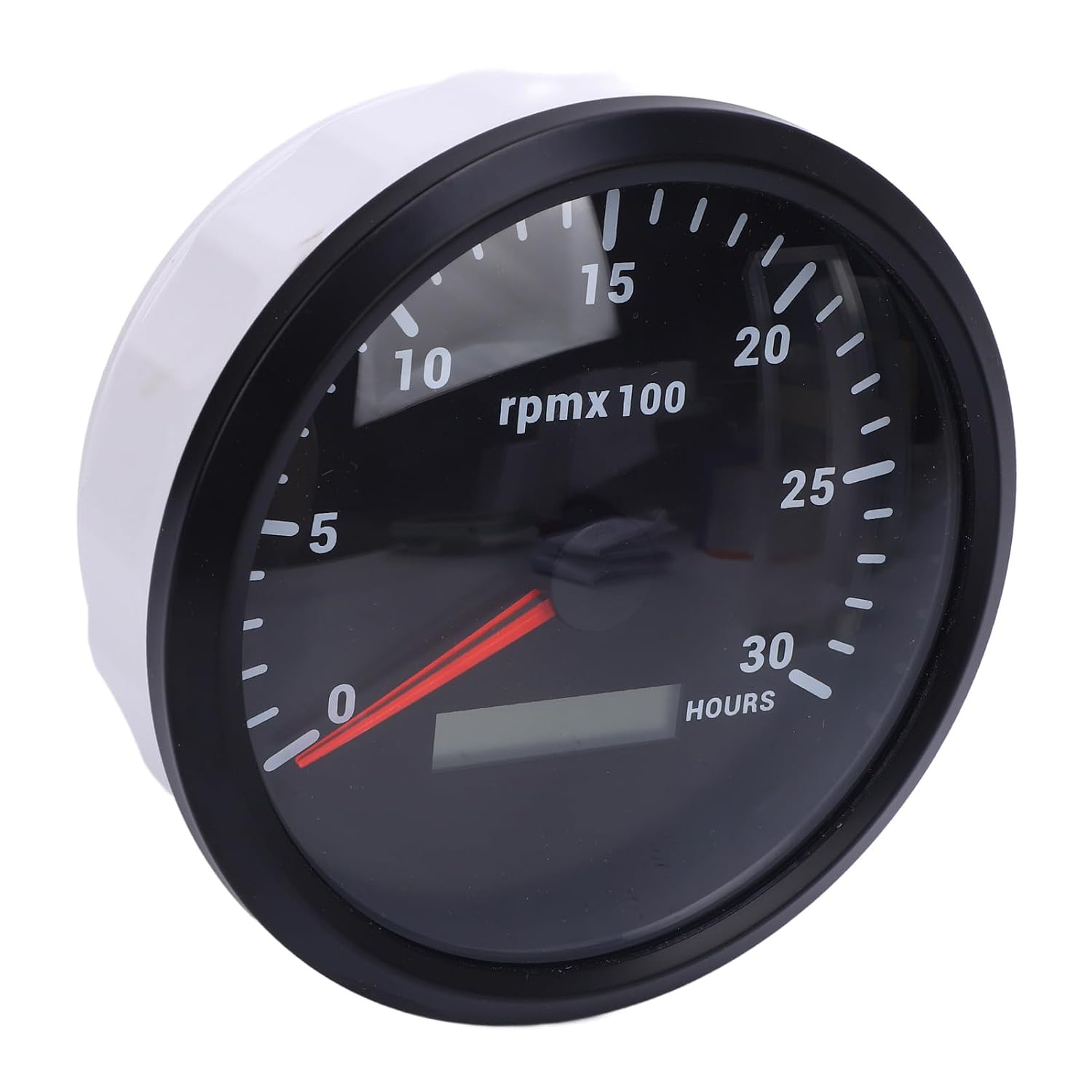 Qqmora 110mm 4 3/8in Tachometer Gauge 7 Color Backlight DC 9 32V 3000RPM with Hour Meter for Car Boat Truck RV Marine Vehicles Universal RPM Monitoring Solution (Black Dial Black Bezel CXA003B)