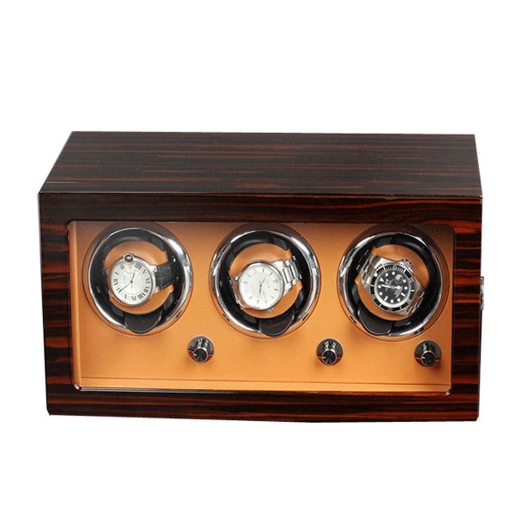 QUSYZD Luxury Automatic Watch Winder Case for 3 Watch Rotating Watches Storage Display Box,