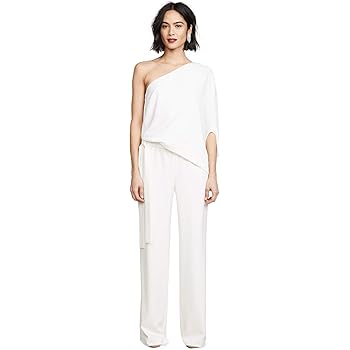 white asymmetrical jumpsuit