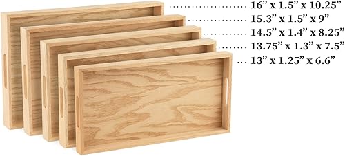 Miniatura 6 de Bandejas de comida para bufé de fiesta - Bandejas de madera Montessori para servir y catering - Bandeja de madera para servir con asas - Bandeja de