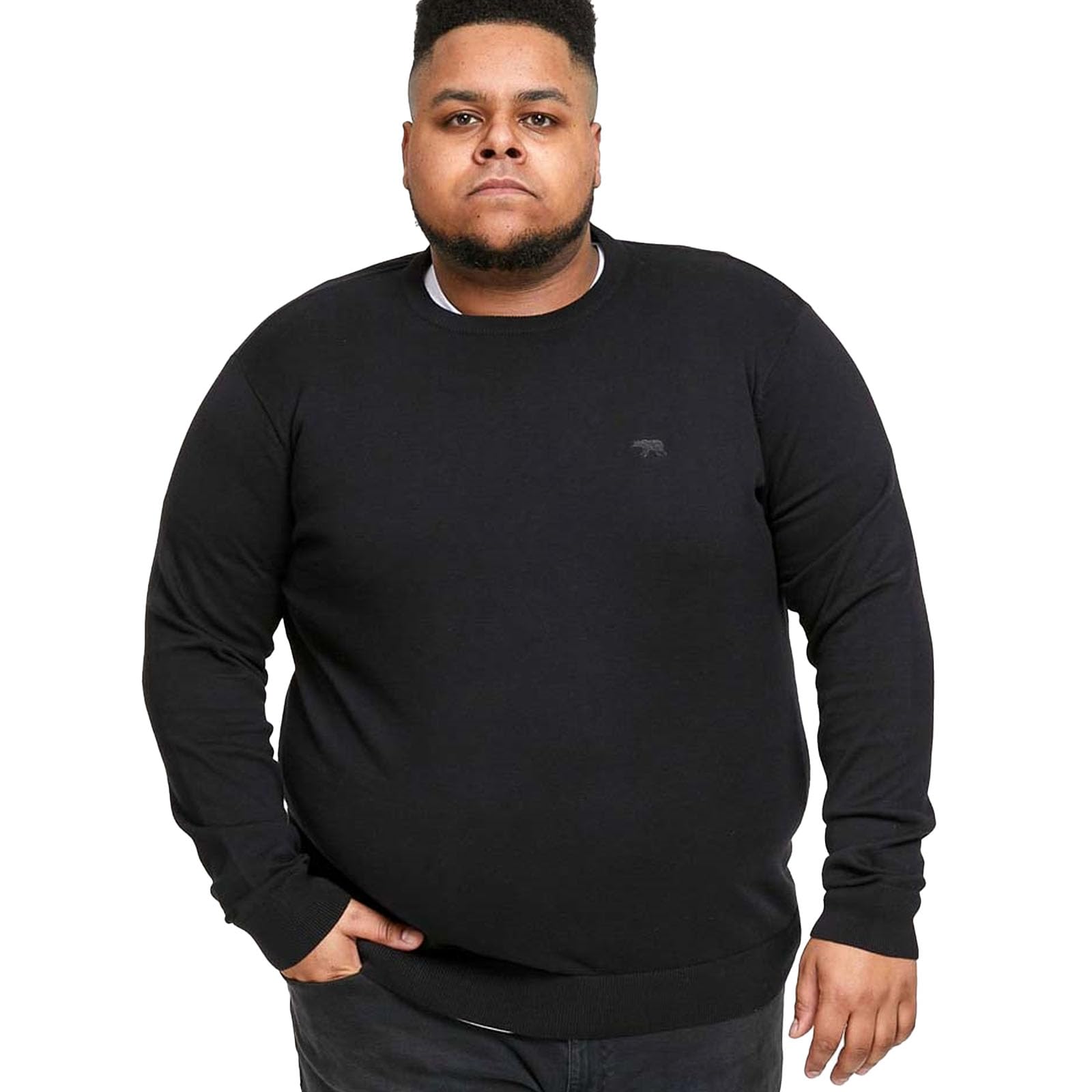D555 Men's Black Jovanni Big Tall Crew Neck Sweatshirt - 3XL