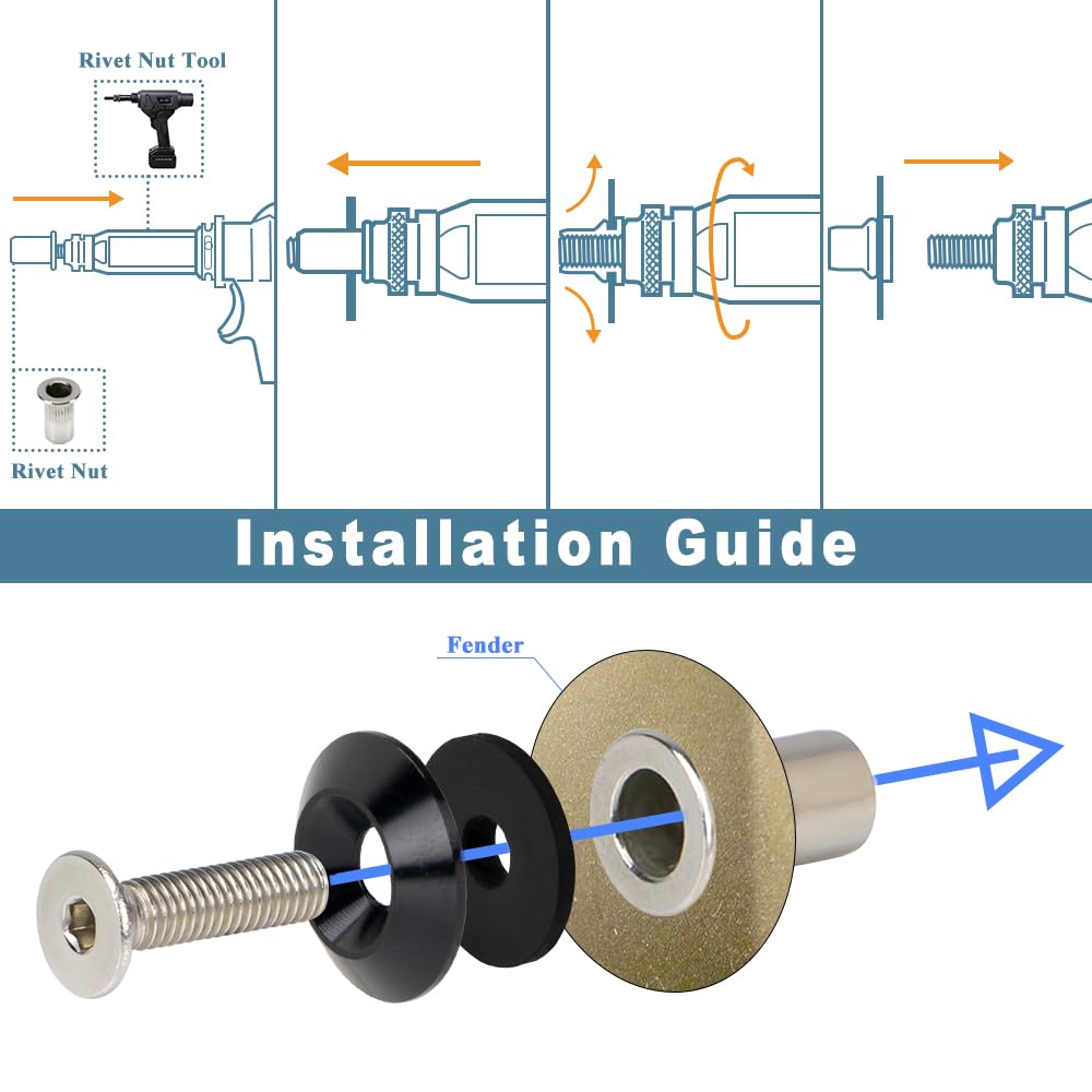 M6 Washer Flare Hardware Kit - Black Anodized -7 M6 Washer Flare Hardware Kit - Black Anodized -7