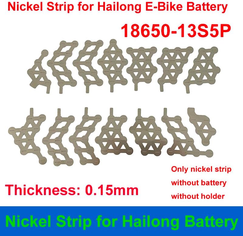Nickel strips placed in a battery holder with 18650 cells