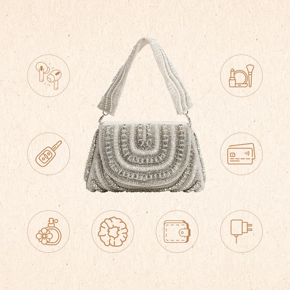 Image of THE TAN CLAN Chloe Flap Over Clutches for women Purses Luxury Evening Handbags for Women- Elegant Evening Handbag, Perfect for Weddings, Parties, and Special Occasions