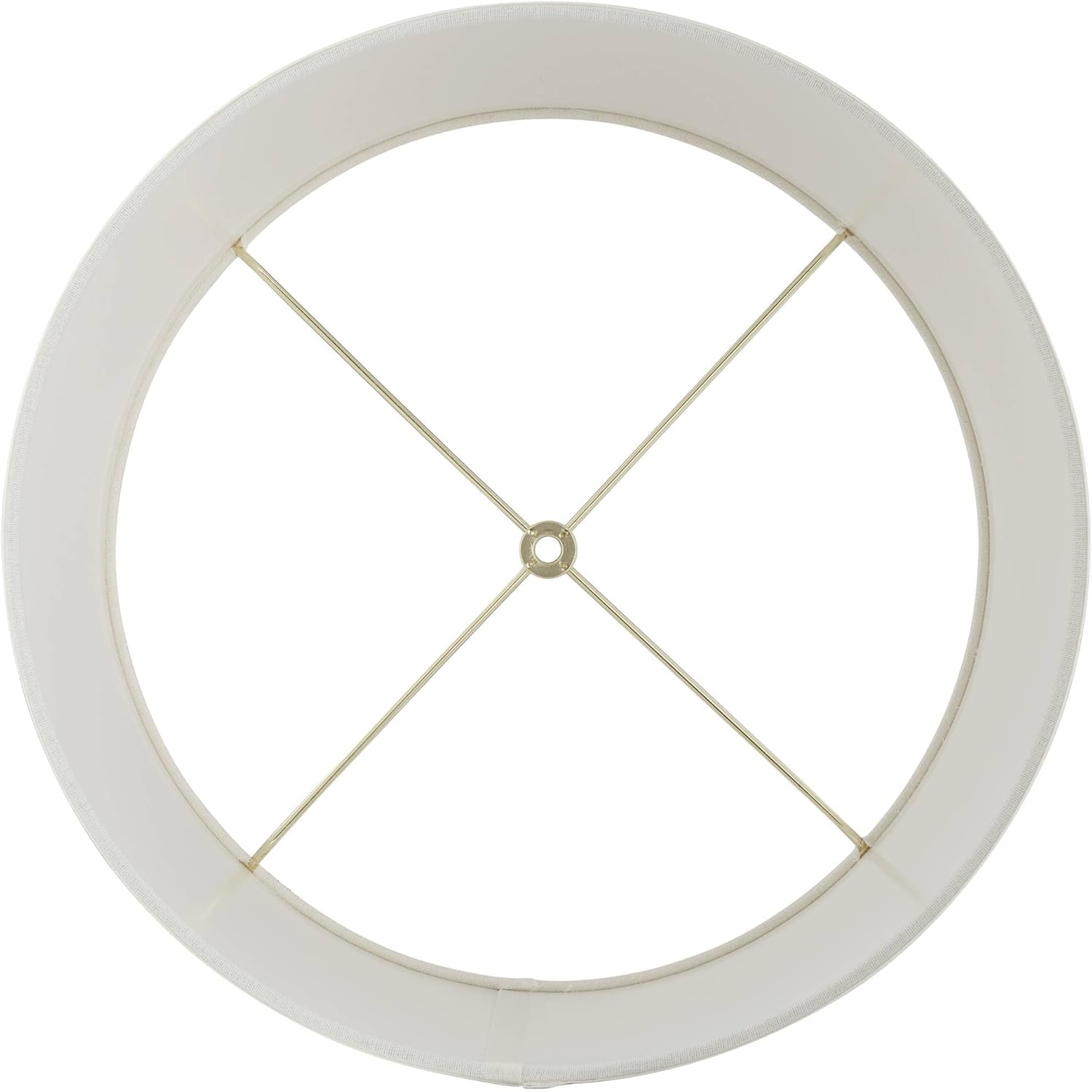 Set of 2 Drum Lamp Shade (Pre-Assembled) s Off-White Large 15" Top x 16" Bottom x 11" Slant x 11" High Spider with Replacement Harp and Finial Fitting - Springcrest