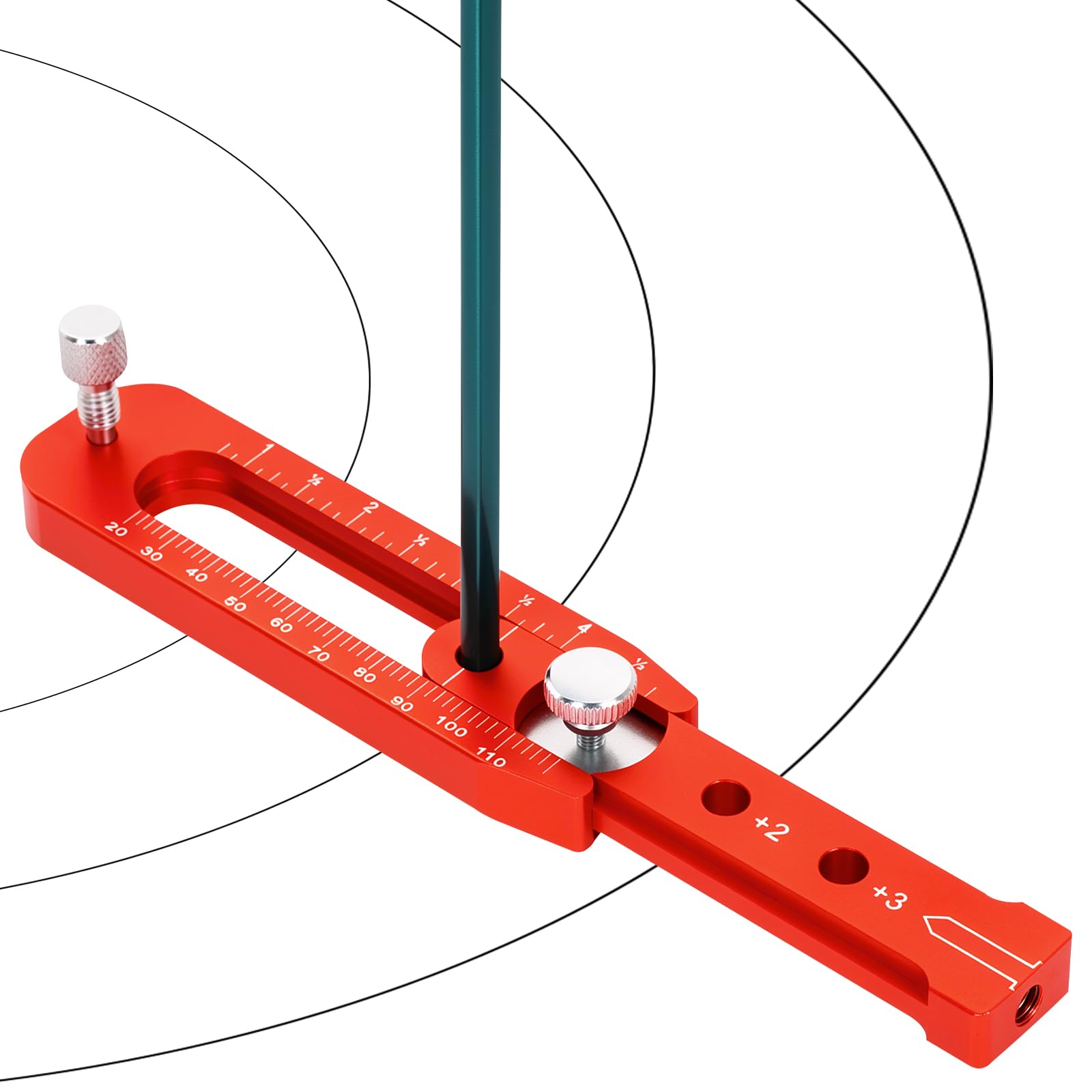 Woodworking Compass Scriber Metric Inch Scale Adjustable Circle Drawing Marking Gauge Portable Aluminum Alloy Arc Layout Tools for Carpenter Craft Design