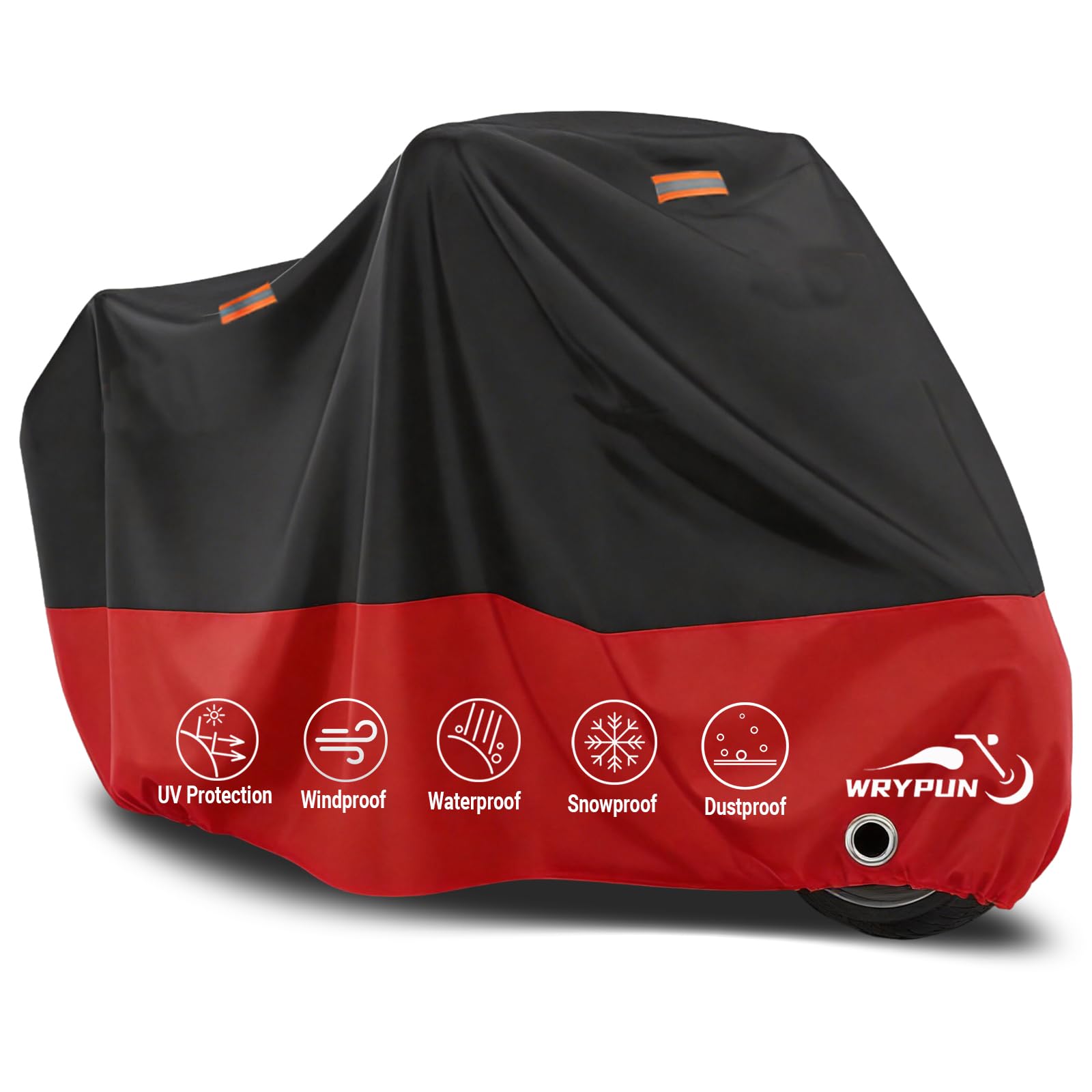 LUYAO Motorradabdeckung fr Honda Goldwing 1100 1200 1500 1800, Schwarz + Rot, Wasserfest, Polyester, XXXL, Universalgre
