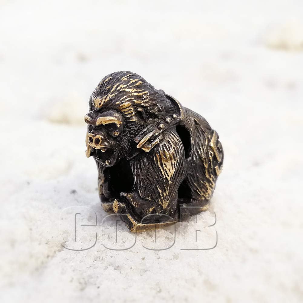 СooB EDC Paracord Bead, Knife Lanyard Bead, Pendant Gorilla. Metal Hand-Casted Paracord Beads Pendants for Paracord Knives Lanyards 1Pcs/Lot