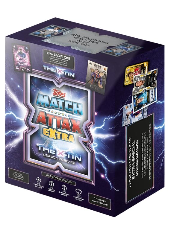 Topps UCC Match Attax Extra 2026 - X Tin - Contient 64 Cartes, Plus Une Carte X Greats Le et Une...