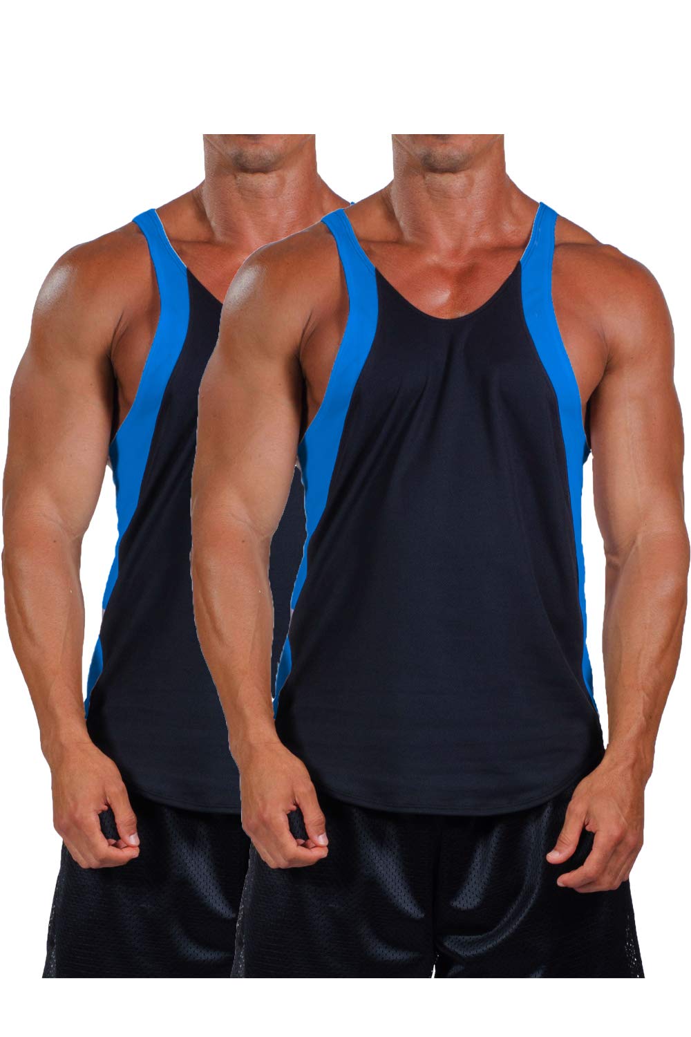 Mens Athletic Dri-fit Two-Tone Stringer Tank Top by Pitbull