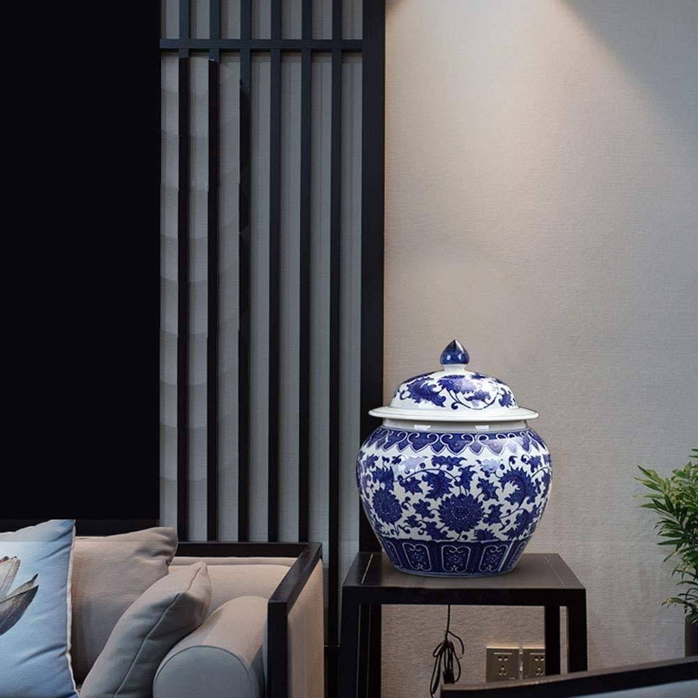 RTYHN Vasi Moderni da Interno in Ceramica,vasi Classici in Porcellana Blu e Bianca,Vaso Decorativo Fatto a Mano