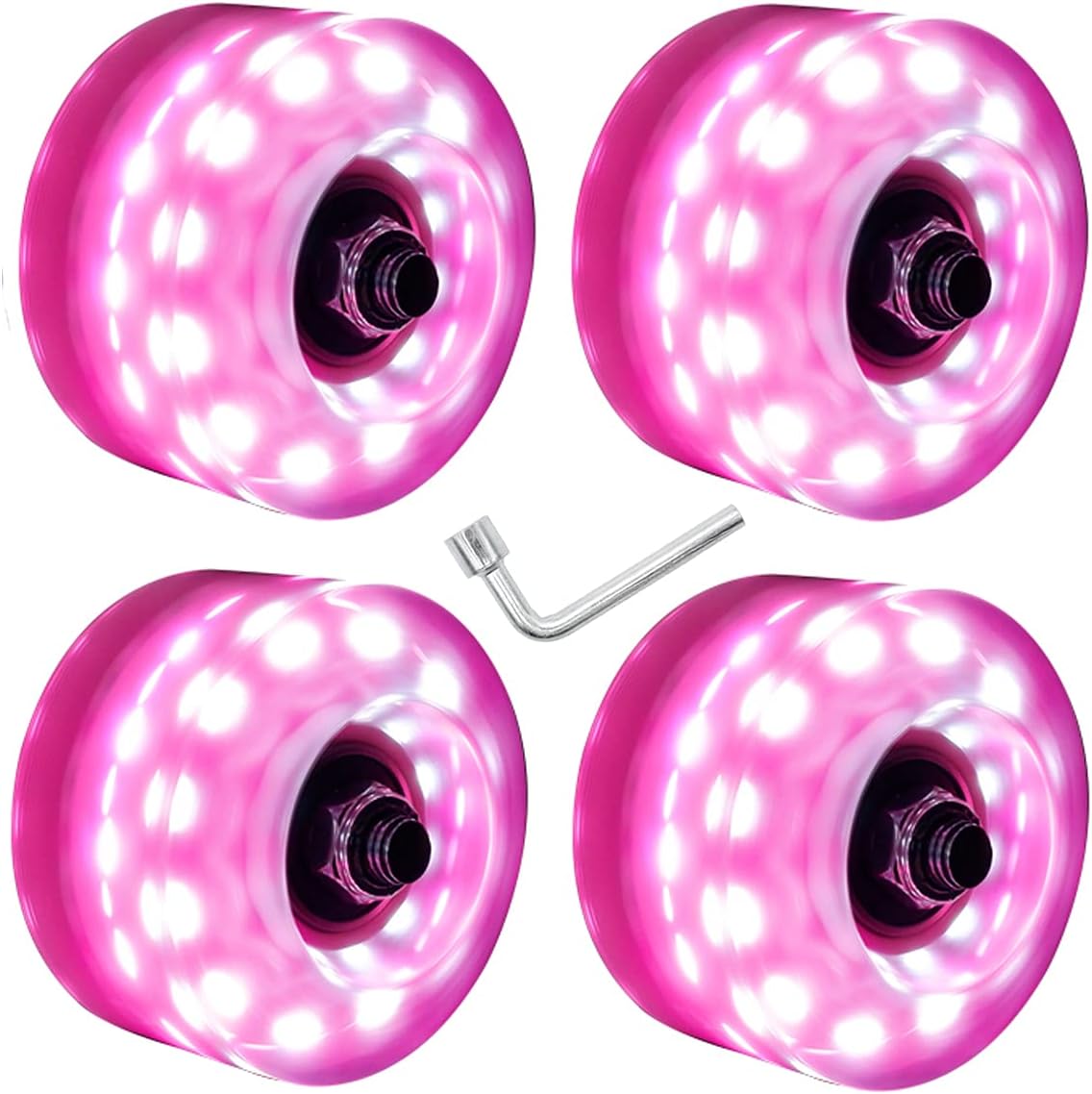 Nezylaf 4 Pack 32 x 58 mm 78A Light up Roller Skate Wheels