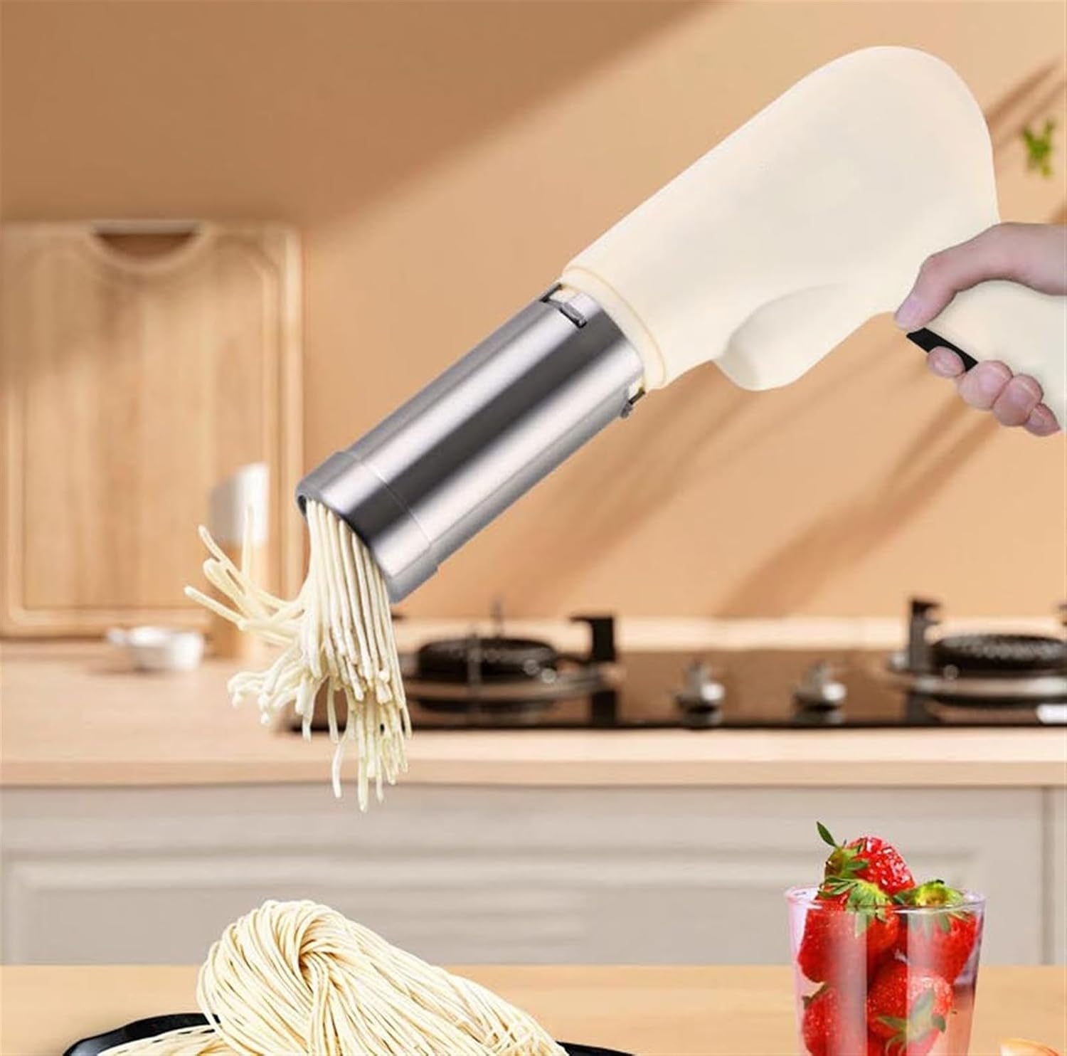 Noodle Machine, Electric Noodle Machine Household Pasta Making Tool Noodles Press Stainless Steel Homemade Spaghetti Ramen