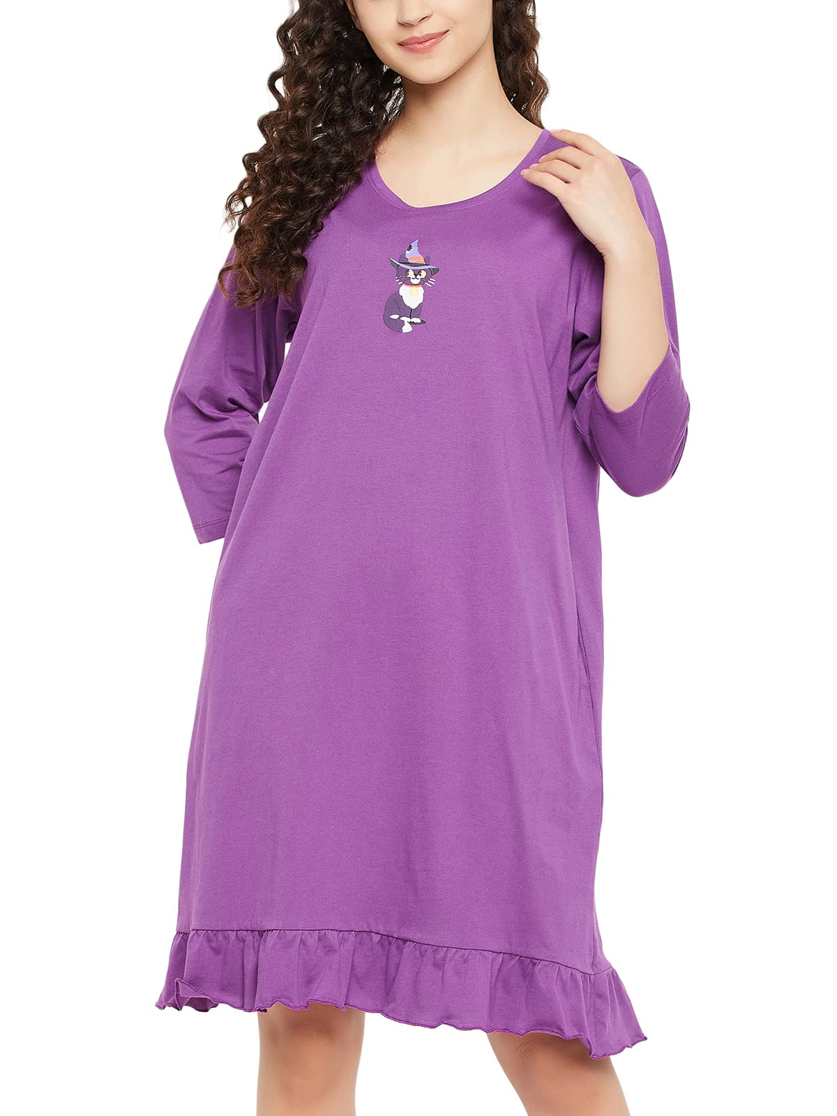 Women's Cotton Graphic Print Short Night Dress