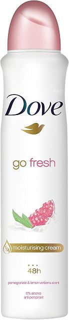 Dove Go Fresh Limited Edition Pomegranate & Lemon Verbena with ¼ moisturising cream Anti-perspirant Aerosol deodorant with a long-lasting, fresh fragrance 250 ml