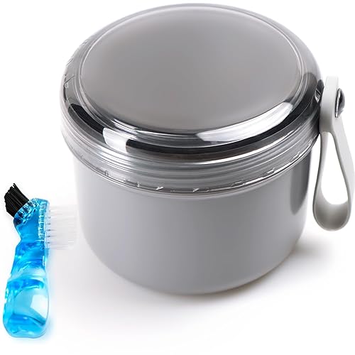 Estuche de baño para dentaduras postizas a prueba de fugas para dentaduras completas, copas de dentadura para remojar dentaduras, vasos para