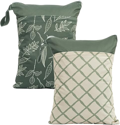 2 bolsas húmedas impermeables, reutilizables, para artículos húmedos y secos, con dos bolsillos con cremallera, para viajes, playa, piscina,