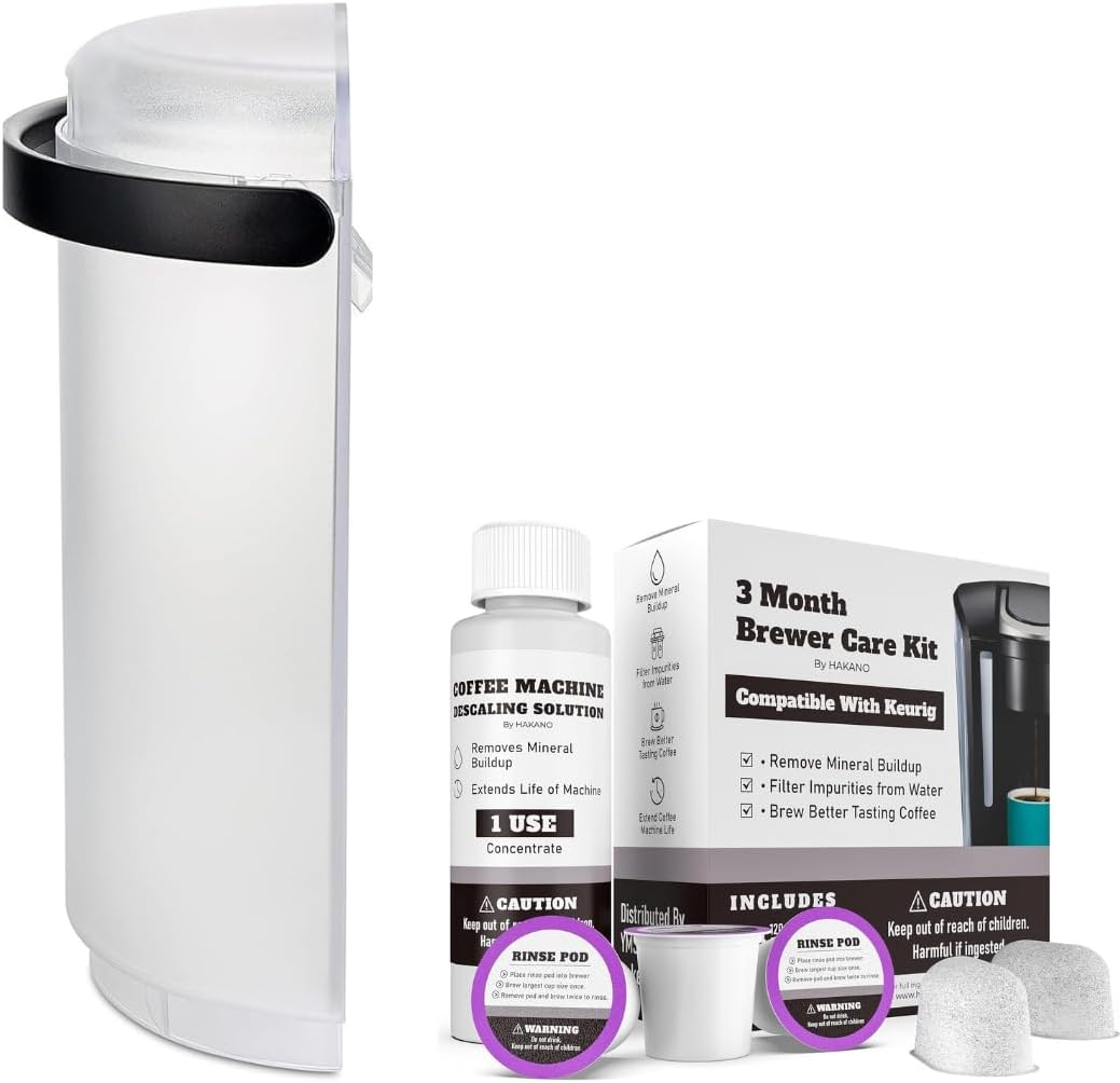 Replacement Water Replacement Water Reservoir For Keurig K-Café Special Edition Single Serve Cof Single Serve Coffee Latte & Cappuccino Maker(Black Handle)+3 Month Brewer Care Cleaning Maintenance Kit