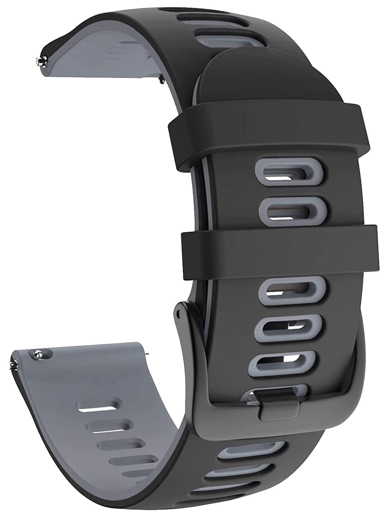 Zitel® Watch Band Compatible with Garmin Vivoactive 4 45mm / Venu 2 45mm, Realme Watch S, S Pro, MI Revolve Watch, Amazfit Stratos Pace 2 2S Quick Release Soft Silicone Strap 22mm - (Black-Gray) (B0B6D75CWC) Amazon Price History, Amazon Price Tracker