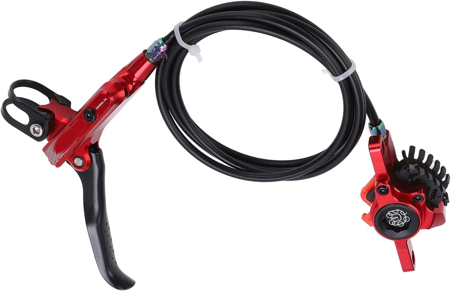 Bike Rear Oil Disc Brake 160mm Rotor Caliper Hydraulic Disc Brake Calipers (Red)