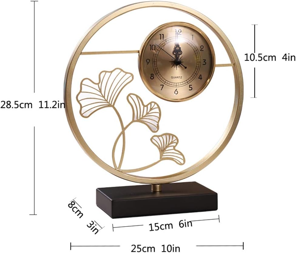 Mantel Clock New Chinese Style Table Clock Living Room Clock Ornaments Home Desktop Clock Creative Small Table Clock Bedside Table Clock Pure Copper Gold Alarm Clocks,
