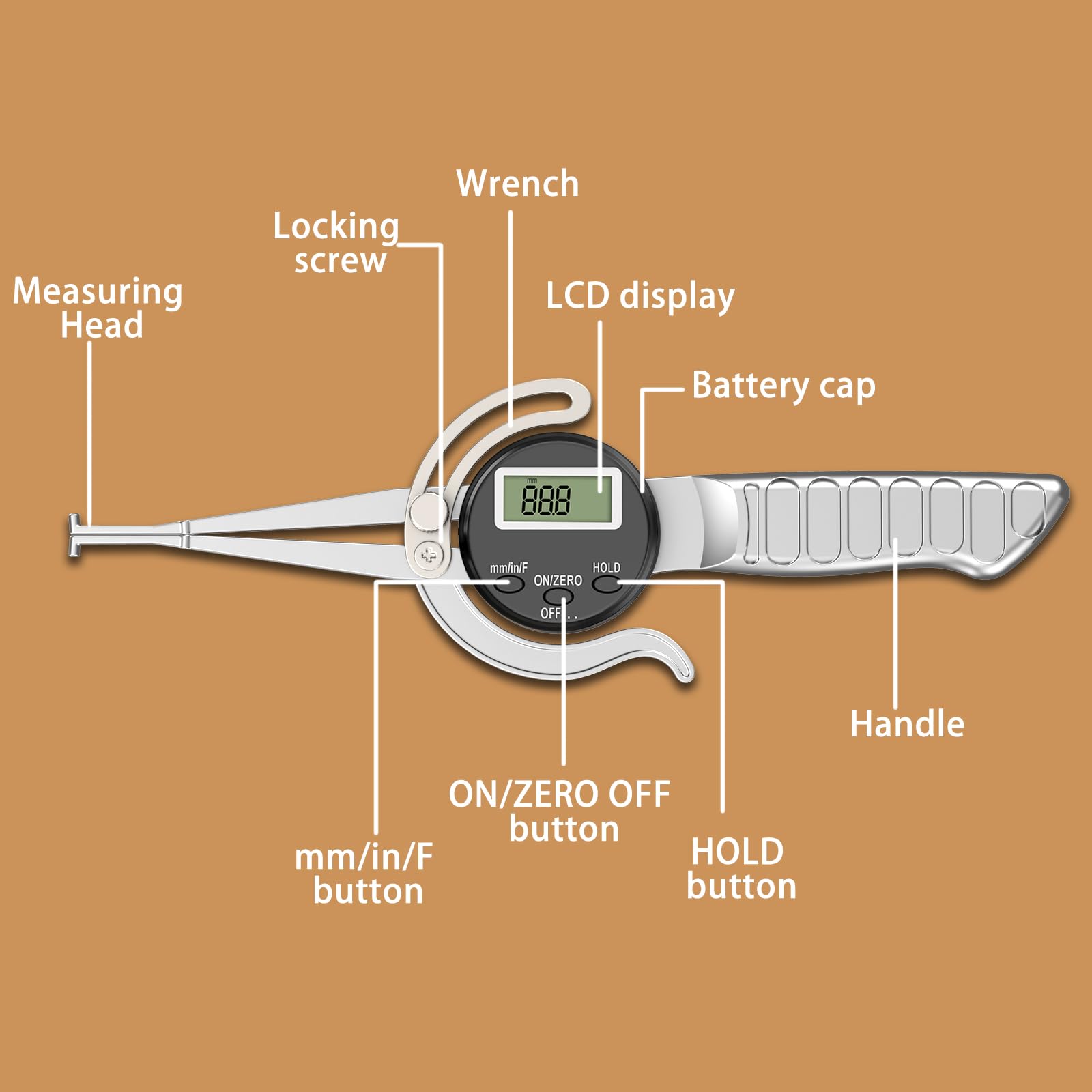 Digital Calipers - Measure Inside Diameters 0.5"-7" -3