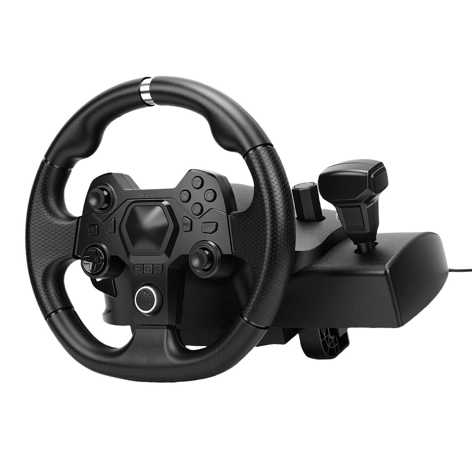 Jiawu Driving Force Racing Wheel and Pedal Set, Volante Ajustable de 11 Pulgadas para Consola de Juegos, PC, Accesorio de Escritorio Estable