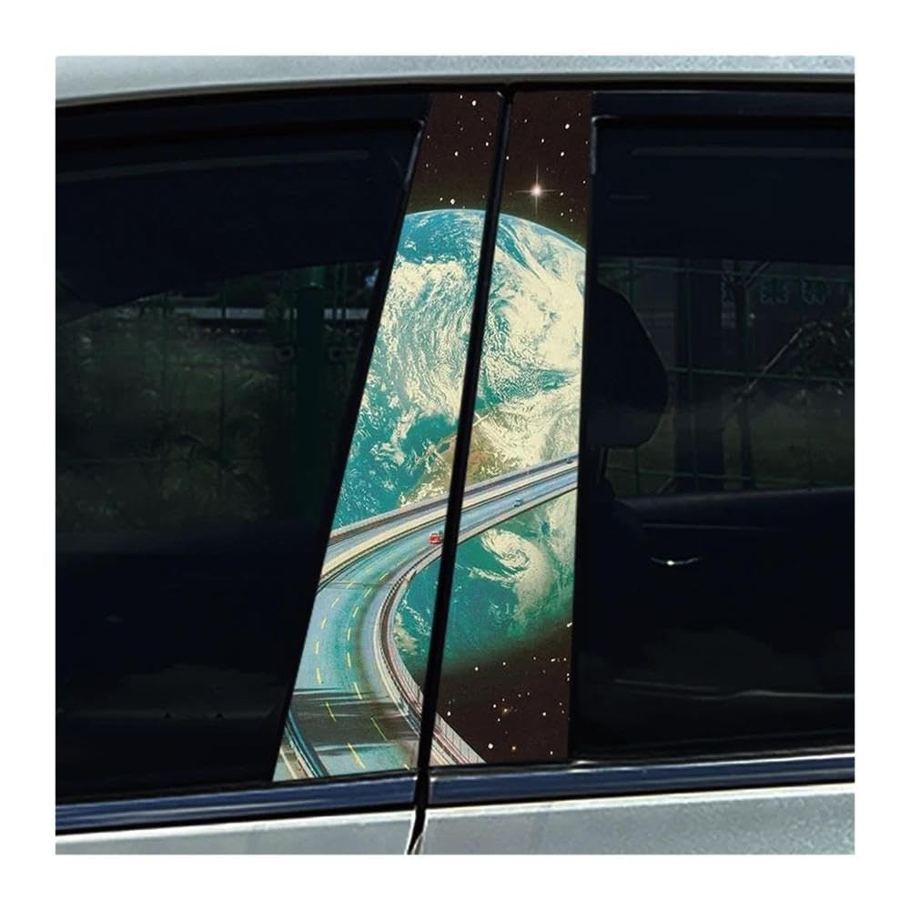 Body Parts 2PCS Car Center Column Waterproof Decals The Heavens Couple Auto B-Pillar Stickers(F)