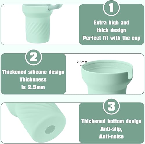 Miniatura 5 de UBEEKOO Botas altas de silicona con purpurina, compatible con Stanley Cup de 3040 onzas, funda compatible con Stanley H2.0 y accesorios para vasos