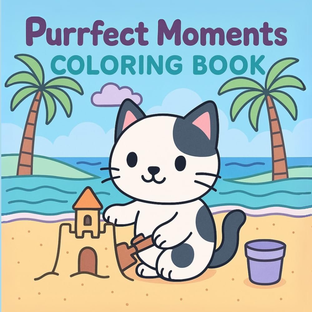 Purrfect Moments Coloring Book: Bold and Easy, Fun and Relaxing Designs for All Ages – Perfect for Stress Relief and Creativity