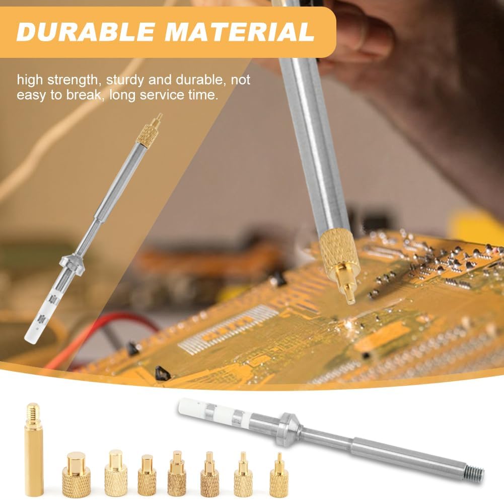 Heat Set Insert Tool M2 M2.5 M3 M4 M5 M6 M8 Hot Mel-t Brass Knurled Nut Embedded Insertion Tip Adapter Kit 3D Printed Parts Install for TS100 TS101 Pine64 936 Soldering Iron Heat Set Insert Tool Kit