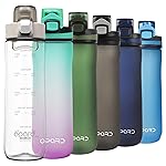 Opard 20oz Plastic Water Bottle Dishwasher Safe, Leakproof Flip-Top Lid, BPA Free Tritan, Wide Mouth Reusable Kids Water Bottle for School Hiking Commuting Outdoor Travel and Gym