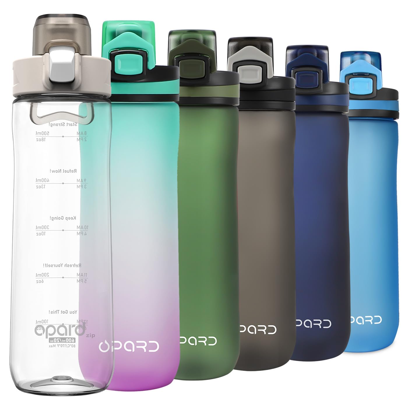 Opard Sports Water Bottles 20 24 Oz BPA Free Leak Proof Tritan Plastic Bottle Flip Top Kids Water