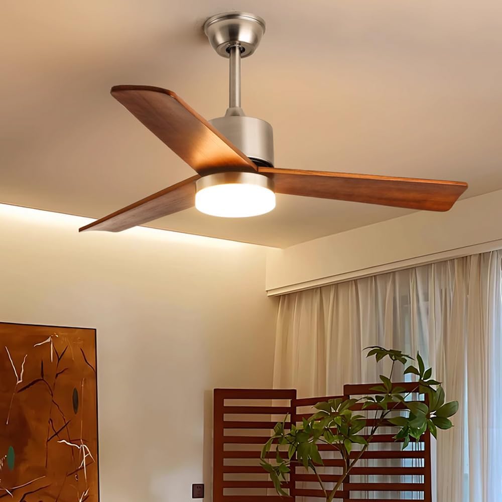 Ceiling Fans With Lights Low Profile Ceiling Fan With Light And Remote Flush Mount Ceiling Fan With LED Dimmable Light Noiseless Ceiling Light Fan Modern Low Profile Ceiling Fan For Indoor/Outdoor Use