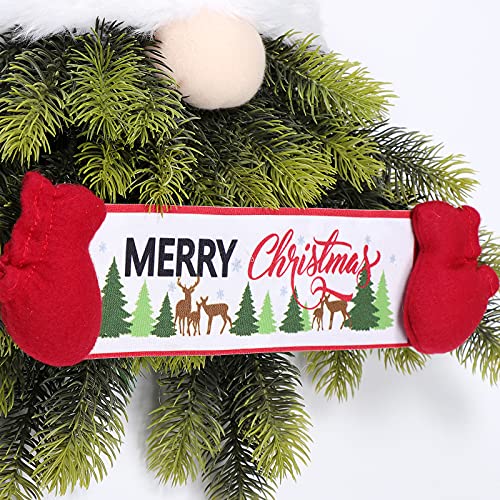 Apchfiog Christmas Wreath Gnome With Pine Needle 30" Front Door Hanging Ornament Swedish Tomte Home Decoration Xmas Wall Sign Decor For Window Room Porch Indoor Outdoor #TOP5